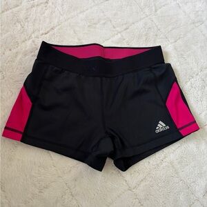 adidas Black and Pink Women's Athletic Shorties